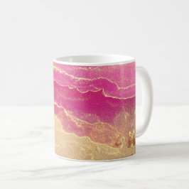 Rosa und Goldmarmor Elegant Kaffeetasse