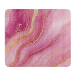 Rosa und Goldmarmor Elegant Schneidebrett
