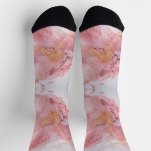 Rosa und Goldmarmor Elegant Socken