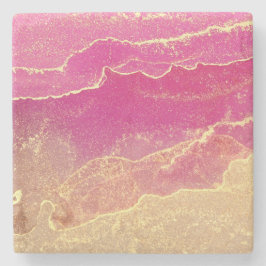 Rosa und Goldmarmor Elegant Steinuntersetzer