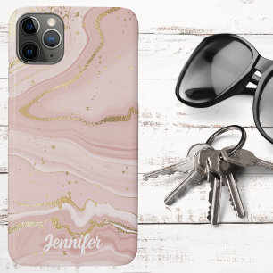 Rosa und Goldmarmor-Signatur  Case-Mate iPhone Hülle