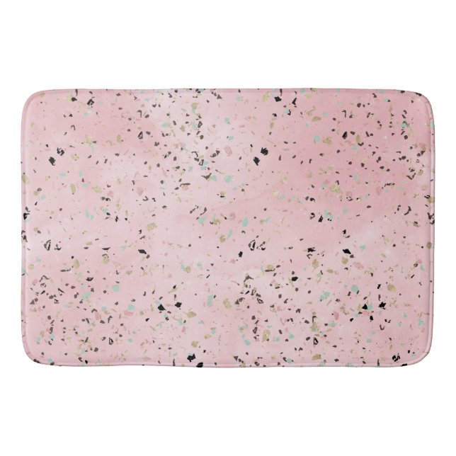 Rosa und Goldmarmor Terrazzo Badematte (Vorderseite)