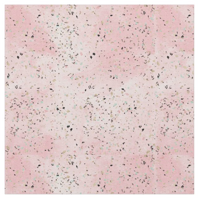 Rosa und Goldmarmor Terrazzo Stoff (Nahaufnahme)
