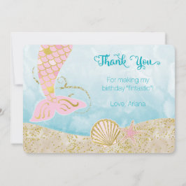 Rosa und Goldmeerjungfrau danken Ihnen zu Dankeskarte