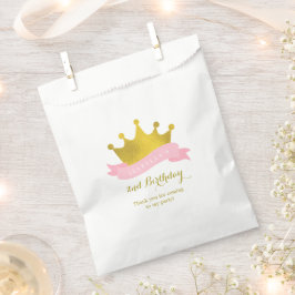 Rosa und Goldprinzessin Crown Geburtstagsparty Geschenktütchen