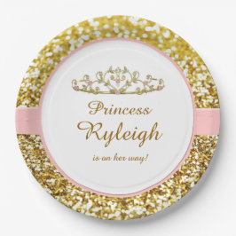 Rosa- und Goldprinzessin-Teller Pappteller