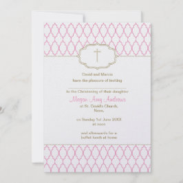 Rosa und Goldtauftaufe-Einladung Einladung