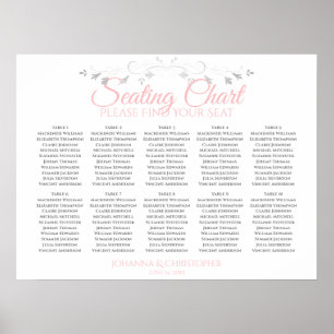 Rosa und grau 10 Tabelle Hochzeitstabelle Poster