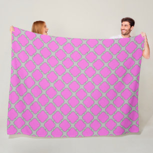 Rosa und grau aus Quatrefolie Fleecedecke