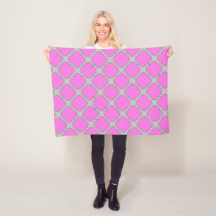 Rosa und grau aus Quatrefolie Fleecedecke