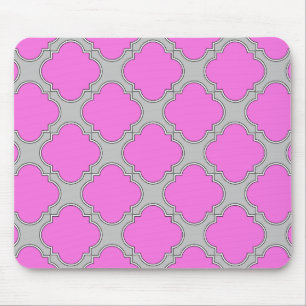 Rosa und grau aus Quatrefolie Mousepad