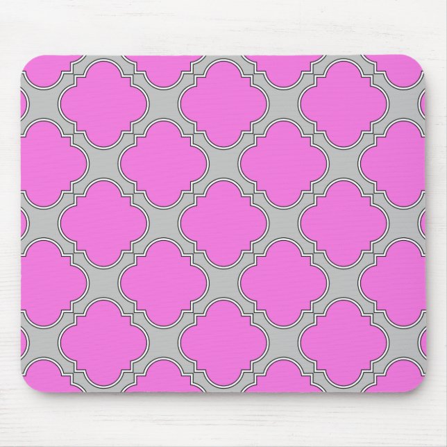Rosa und grau aus Quatrefolie Mousepad (Vorne)
