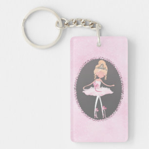 Rosa und Grau Couture Leichte Skin Ballerina Girls Schlüsselanhänger