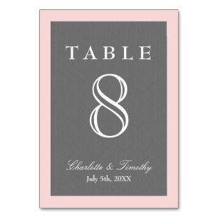 Rosa und Grau elegant Tischnummer
