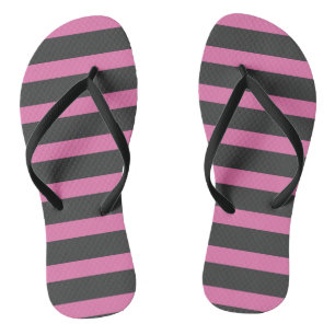 Rosa und Grau gestreift Flip Flops
