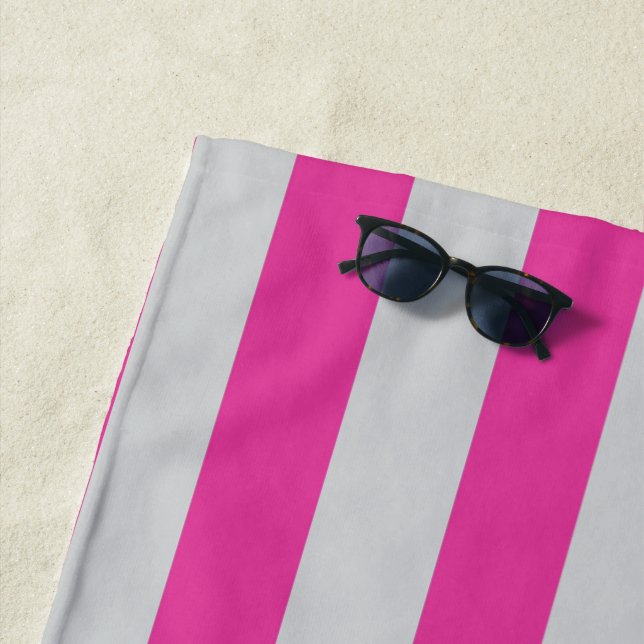 Rosa und Grau gestreift  Strandtuch (Beispiel)