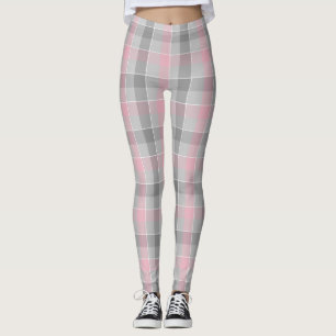 rosa und grau kariert leggings