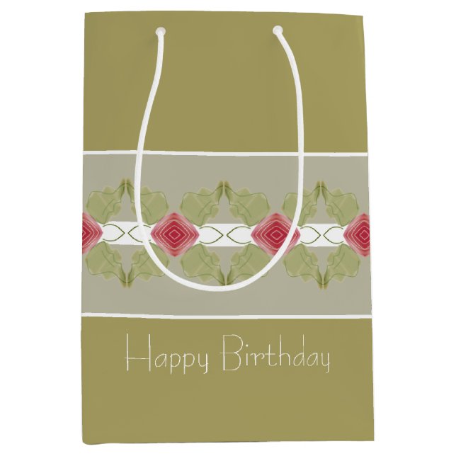 Rosa und Grau Mittlere Geschenktüte (Vorderseite)