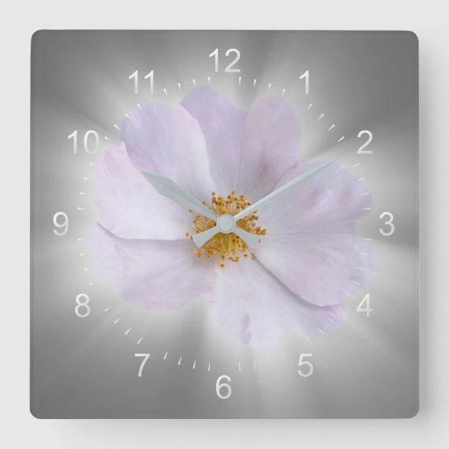 rosa und grau quadratische wanduhr (Vorderseite)