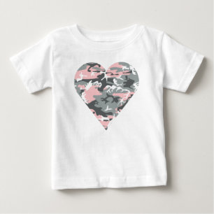 Rosa und Grau Tarnmuster, Militär, Armee Baby T-shirt