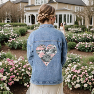 Rosa und Grau Tarnmuster, Militär, Armee Jeansjacke