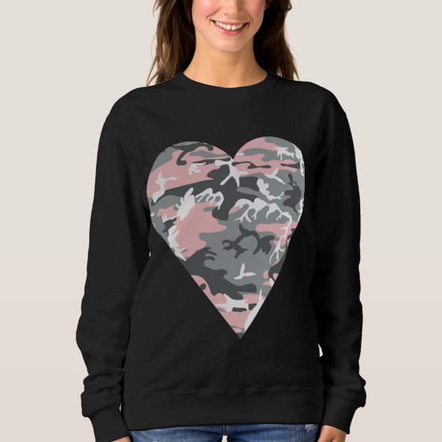 Rosa und Grau Tarnmuster, Militär, Armee Sweatshirt (Vorderseite)