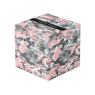 Rosa und Grau Tarnung Ihr Name Personalisieren Würfel