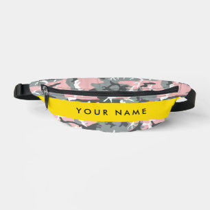Rosa und Grau Tarnung Ihren Namen personalisieren Bauchtasche