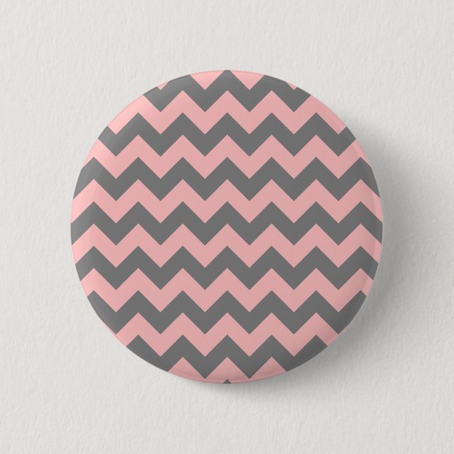 Rosa und Grau Zigzag Button (Vorderseite)
