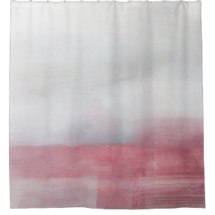 Rosa und Graue Abstrakte Kunstmalerei. Moderne Arp Duschvorhang