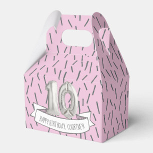 Rosa und graue Ballon-Mädchen-10. Geschenkschachtel