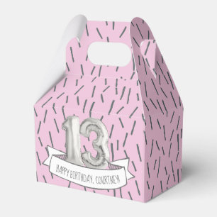 Rosa und graue Ballon-Mädchen-13. Geschenkschachtel