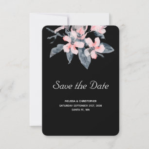 Rosa und graue Blume Hochzeit mit klassischer Wass Save The Date