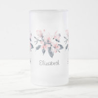 Rosa und graue Blume Klasse Wasserfarbe