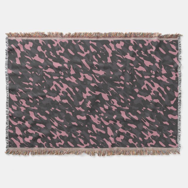 rosa und graue Camouflage abstrakt Decke (Vorderseite)