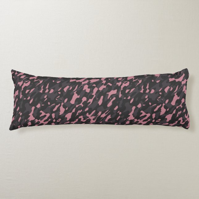 rosa und graue Camouflage abstrakt Seitenschläferkissen (Vorderseite)