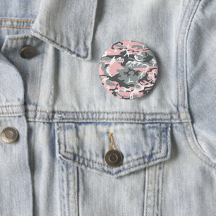 Rosa und graue Camouflage, Militär, Armee Button