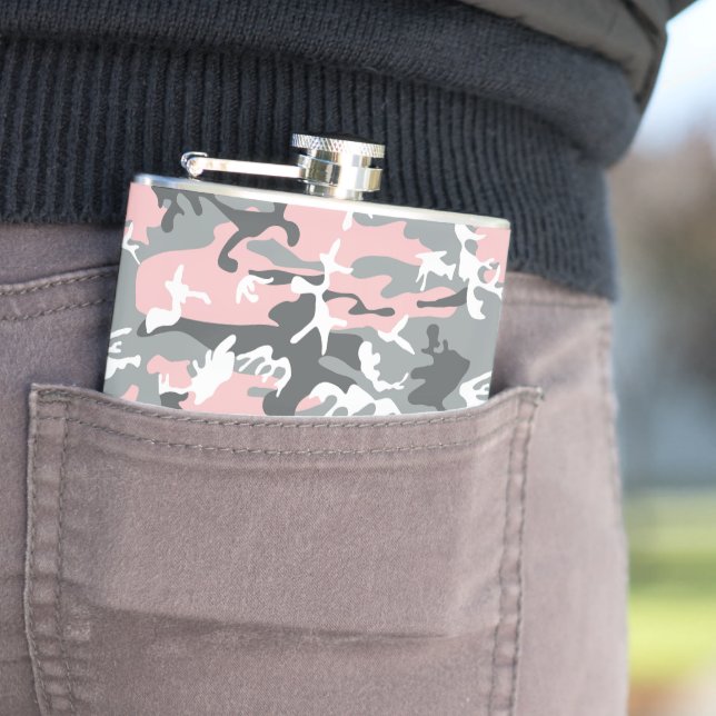 Rosa und graue Camouflage, Militär, Armee Flachmann (Beispiel)