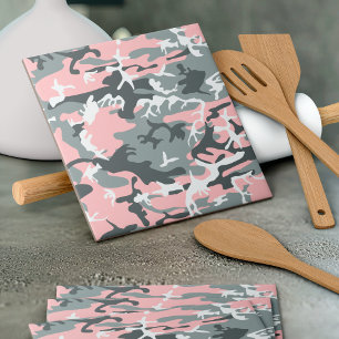 Rosa und graue Camouflage, Militär, Armee Fliese