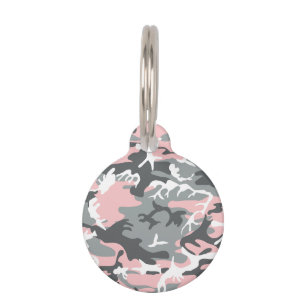 Rosa und graue Camouflage, Militär, Armee Haustiermarke