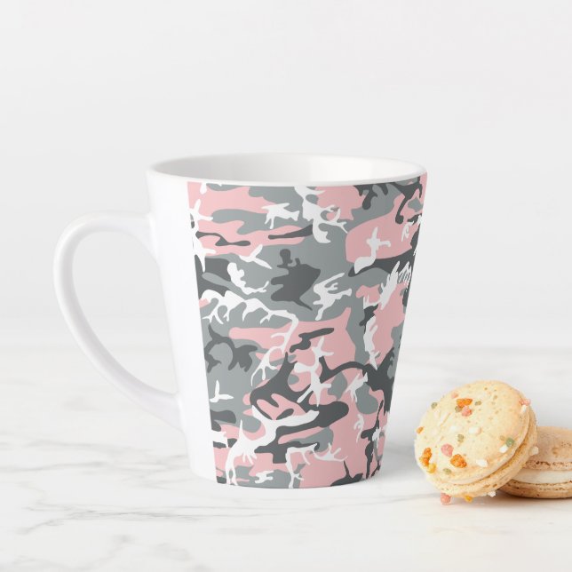 Rosa und graue Camouflage, Militär, Armee Milchtasse (Beispiel)