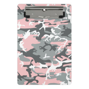 Rosa und graue Camouflage, Militär, Armee Mini Klemmbrett
