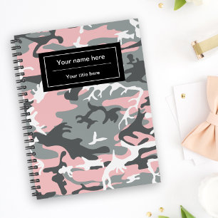 Rosa und graue Camouflage, Militär, Armee Notizbuch