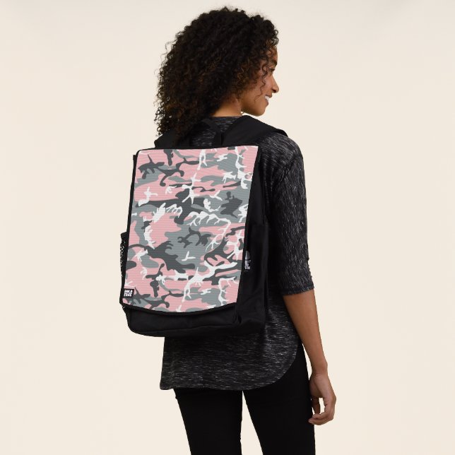 Rosa und graue Camouflage, Militär, Armee Rucksack (Ausgewaschen)