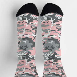 Rosa und graue Camouflage, Militär, Armee Socken