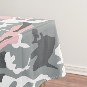 Rosa und graue Camouflage, Militär, Armee Tischdecke