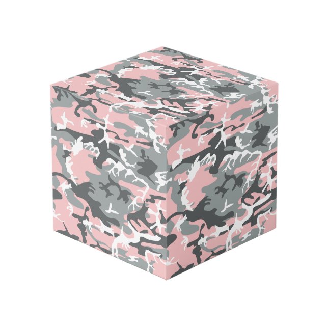 Rosa und graue Camouflage, Militär, Armee Würfel (Vorderseite Schrägansicht)