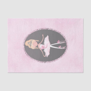 Rosa und Graue Couture-Ballerina-Geburtstagsfeier Seidenpapier