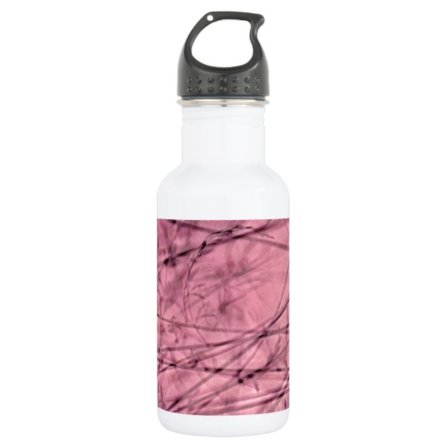 Rosa und graue Graslandschaft Trinkflasche (Vorderseite)