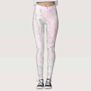 Rosa und graue Imitat Marmor Moderne Leggings